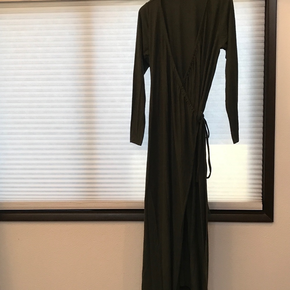 Gaia Conceptions Drawstring Wrap Simplicity Long Dress